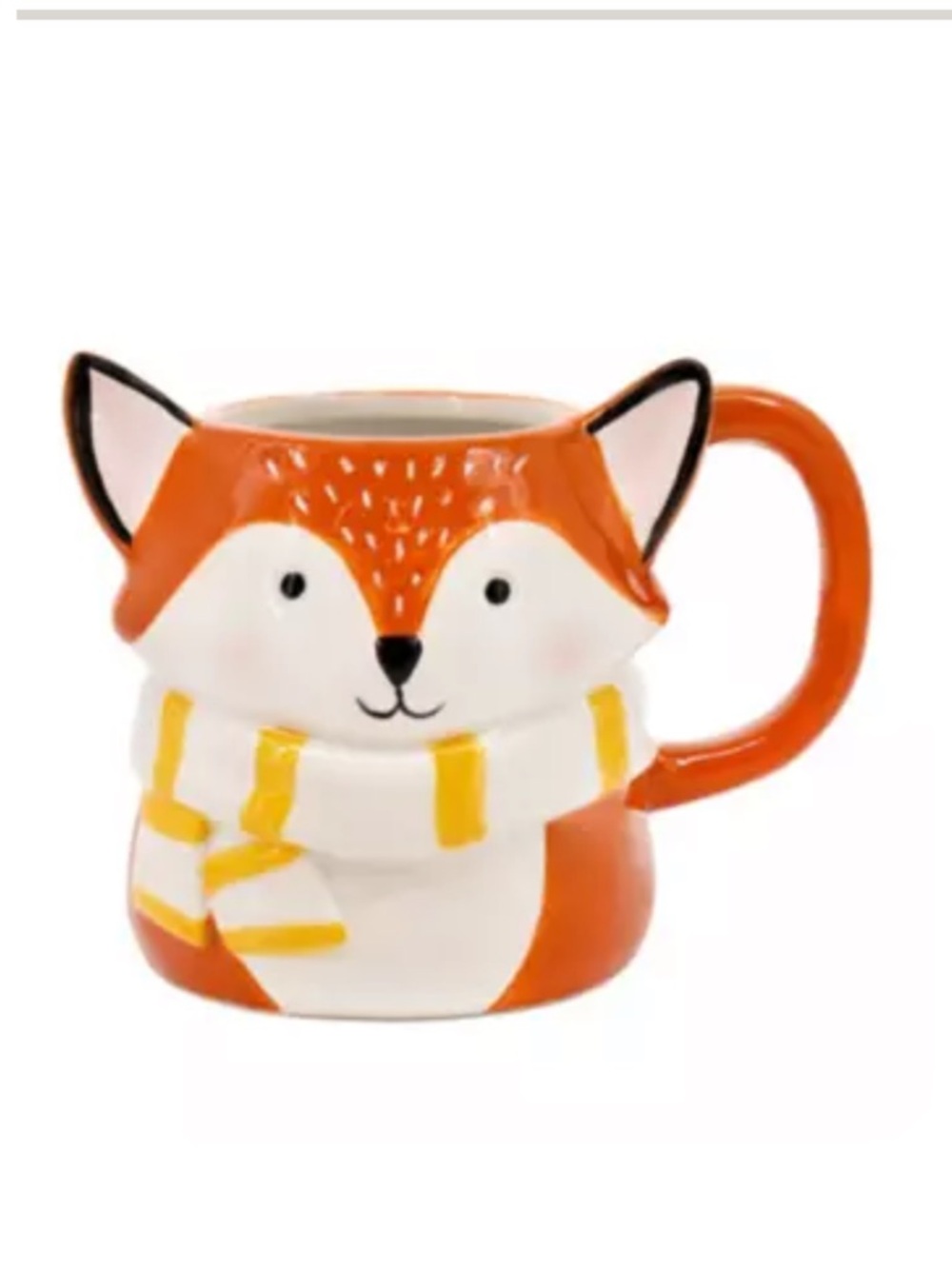Fox Ceramic Mug with Yellow Scarf